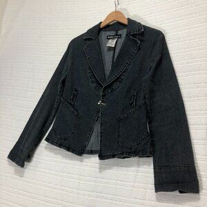 Revolt Jeans CO‎ Women's Black Denim Flare Collar Size Large